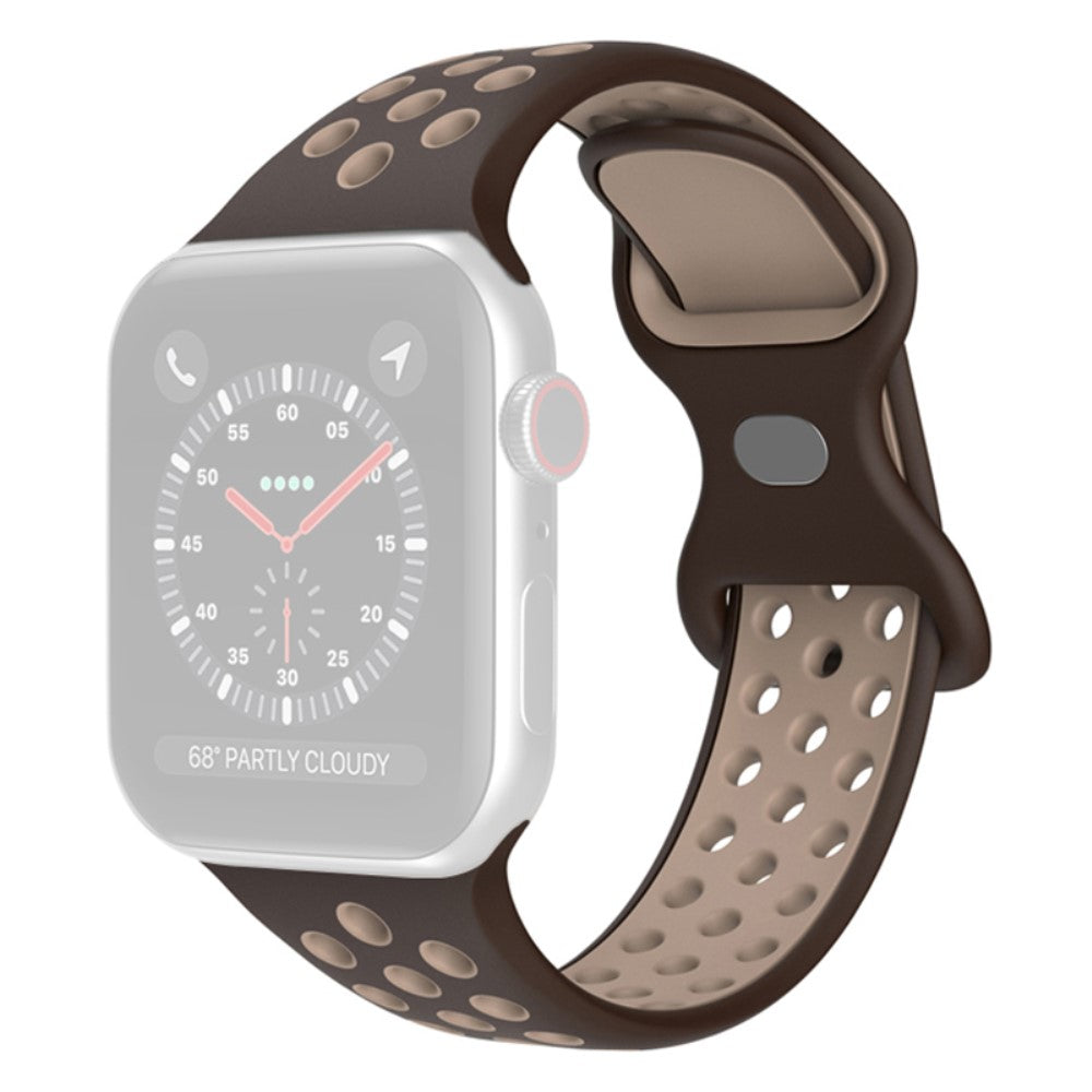 Rigtigt flot Apple Watch Series 7 41mm Silikone Rem - Brun#serie_19