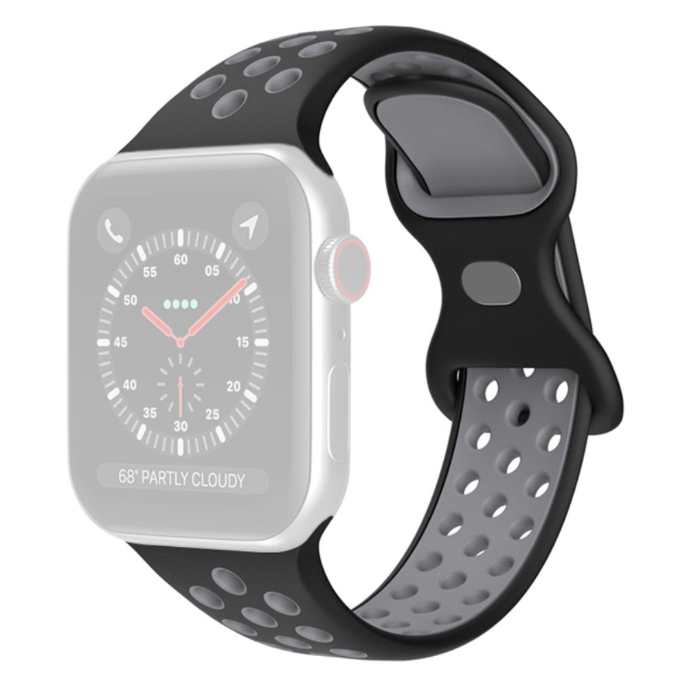 Rigtigt flot Apple Watch Series 7 41mm Silikone Rem - Sort#serie_2