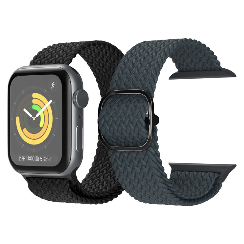 Vildt skøn Apple Watch Series 7 41mm Stof Urrem - Sort#serie_2