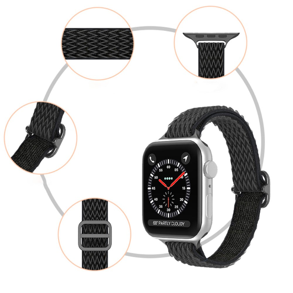 Helt vildt elegant Apple Watch Series 7 41mm Stof Urrem - Blå#serie_8