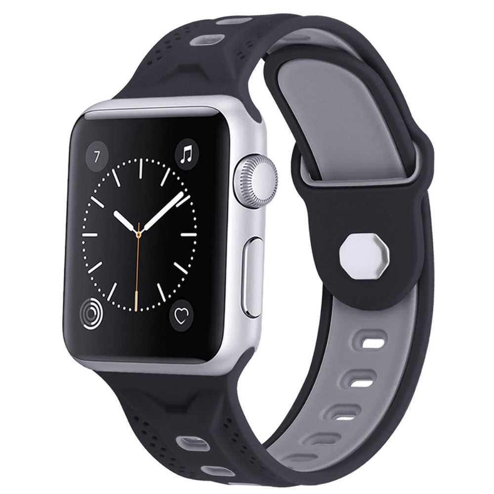 Vildt pænt Apple Watch Series 7 41mm Silikone Urrem - Sølv#serie_6