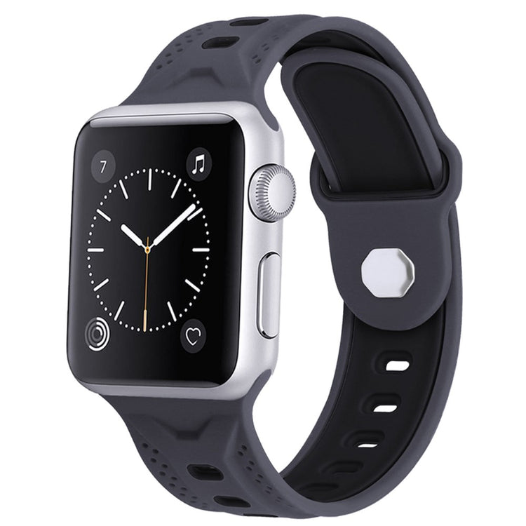 Vildt pænt Apple Watch Series 7 41mm Silikone Urrem - Sort#serie_7