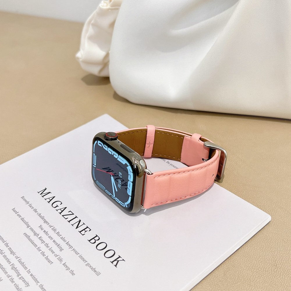 Godt Universal Apple Ægte læder Urrem - Pink#serie_1