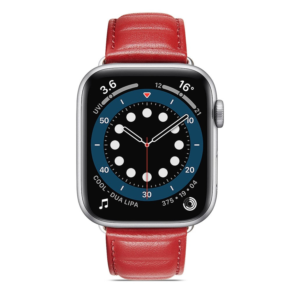 Godt Universal Apple Ægte læder Urrem - Rød#serie_2