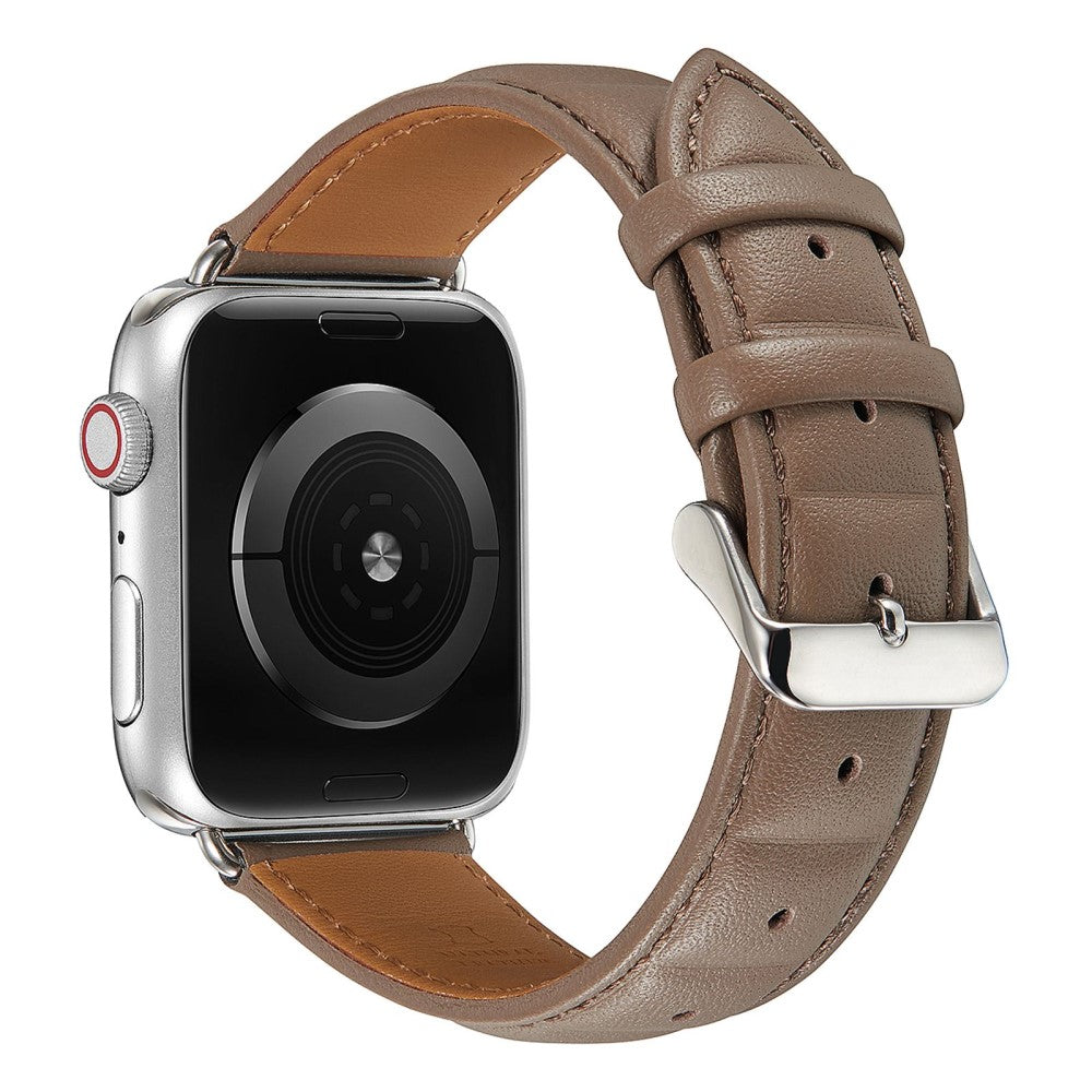 Mega smuk Universal Apple Ægte læder Rem - Sølv#serie_7