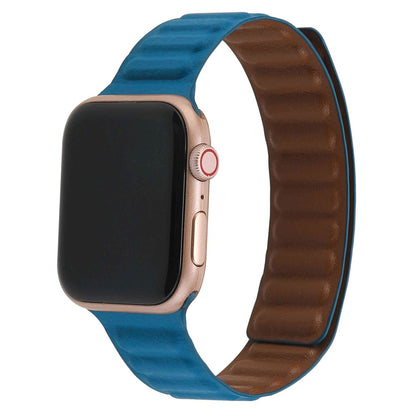 Helt vildt holdbart Universal Apple Ægte læder Urrem - Blå#serie_4
