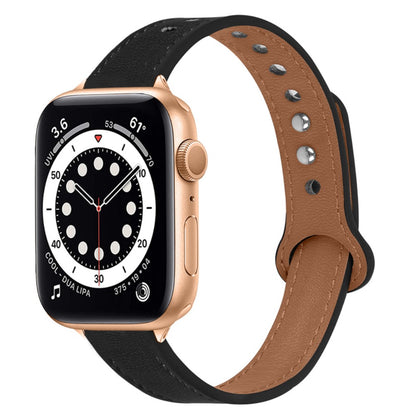 Rigtigt nydelig Universal Apple Ægte læder Urrem - Sort#serie_2