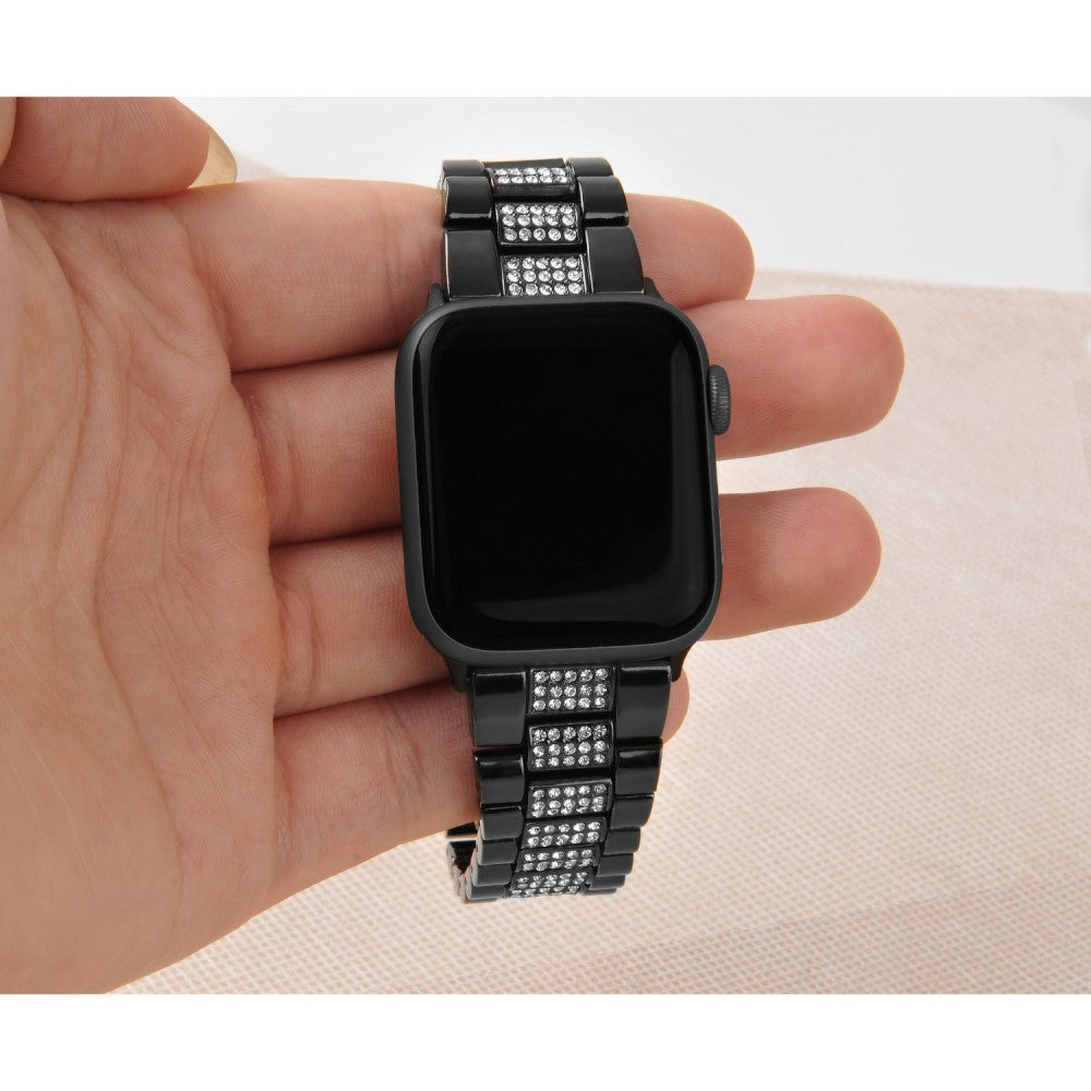 Helt vildt slidstærk Universal Apple Metal og Rhinsten Rem - Sort#serie_3