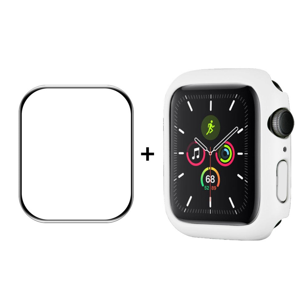 Godt Apple Watch Series 7 45mm Cover med Skærmbeskytter i Hærdet Glas - Hvid#serie_3