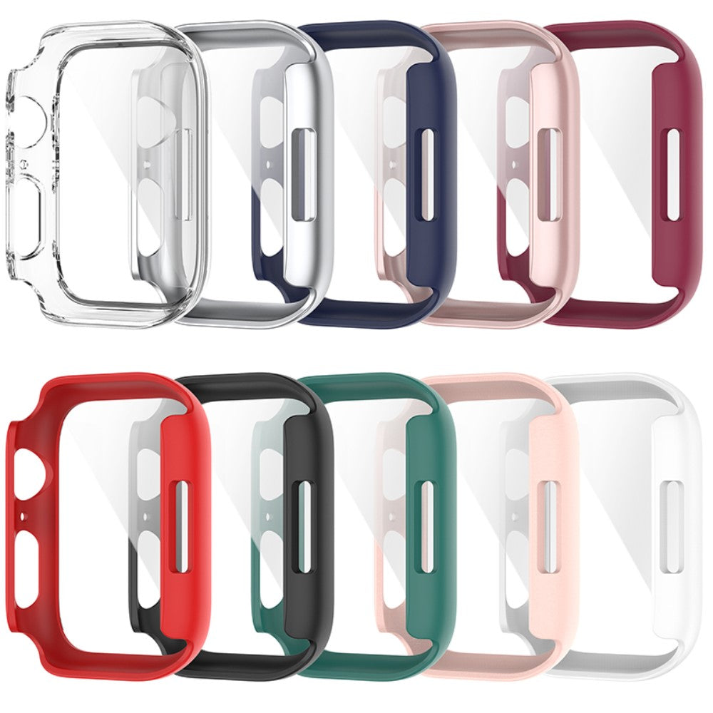Beskyttende Apple Watch Series 7 45mm Cover med Skærmbeskytter i Plastik og Hærdet Glas - Hvid#serie_1