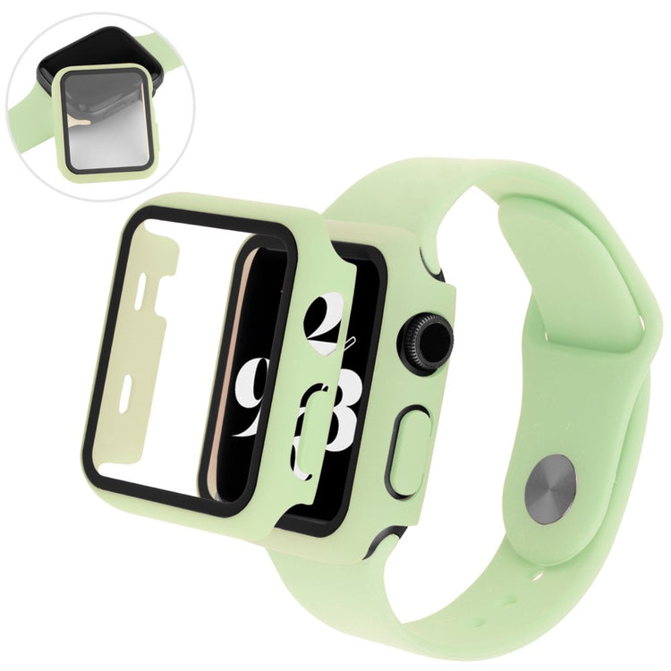 Apple Watch Series 7 45mm Plastik Cover med Rem og Hærdet Glas - Grøn#serie_1