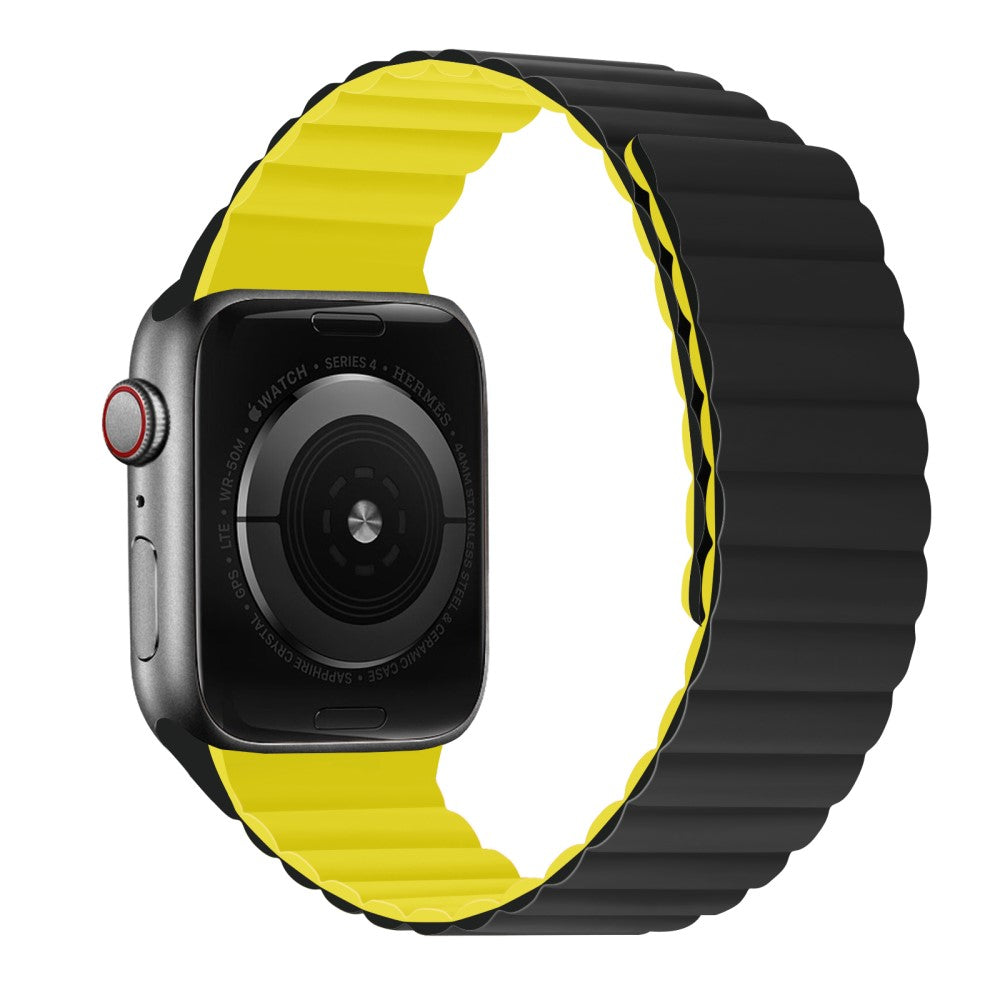 Rigtigt hårdfør Apple Watch Series 7 45mm Silikone Rem - Sort#serie_3