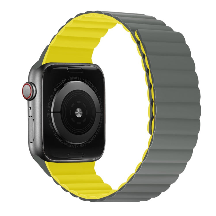 Rigtigt hårdfør Apple Watch Series 7 45mm Silikone Rem - Sølv#serie_8