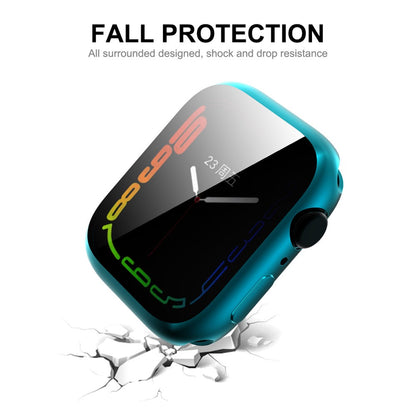 Mega Flot Apple Watch Series 7 45mm Cover med Skærmbeskytter i Silikone og Hærdet Glas - Rød#serie_5