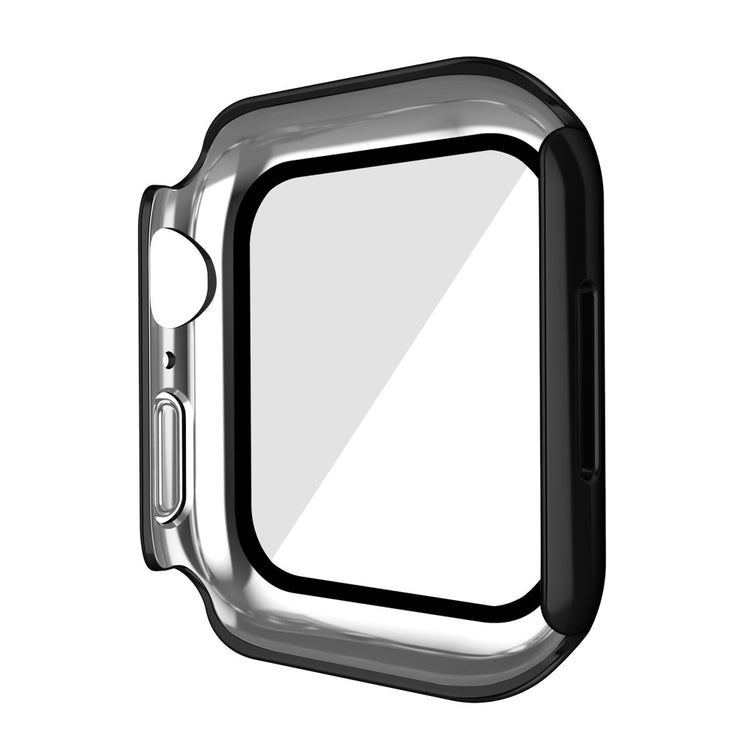 Super Pænt Apple Watch Series 7 45mm Cover med Skærmbeskytter i Plastik og Hærdet Glas - Sort#serie_1