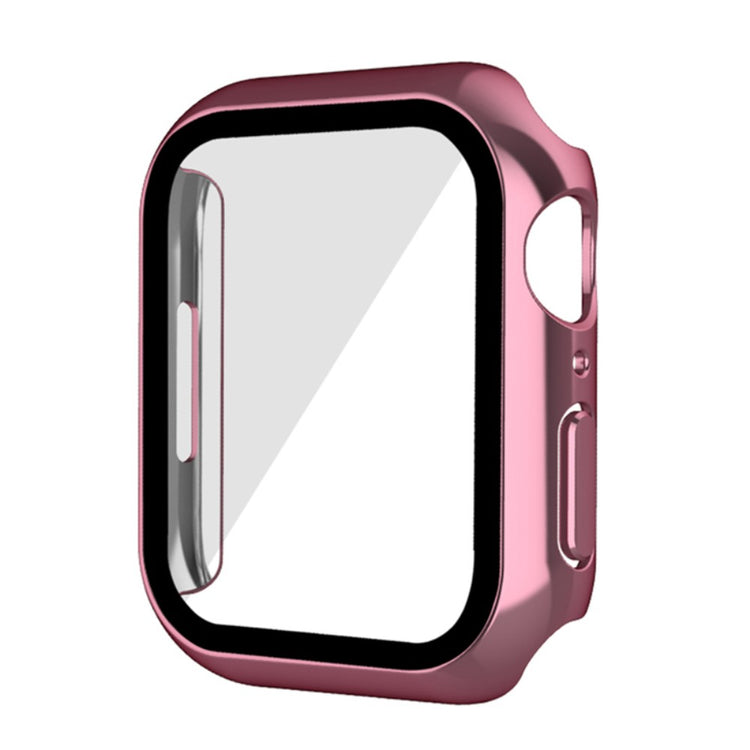 Super Pænt Apple Watch Series 7 45mm Cover med Skærmbeskytter i Plastik og Hærdet Glas - Pink#serie_3