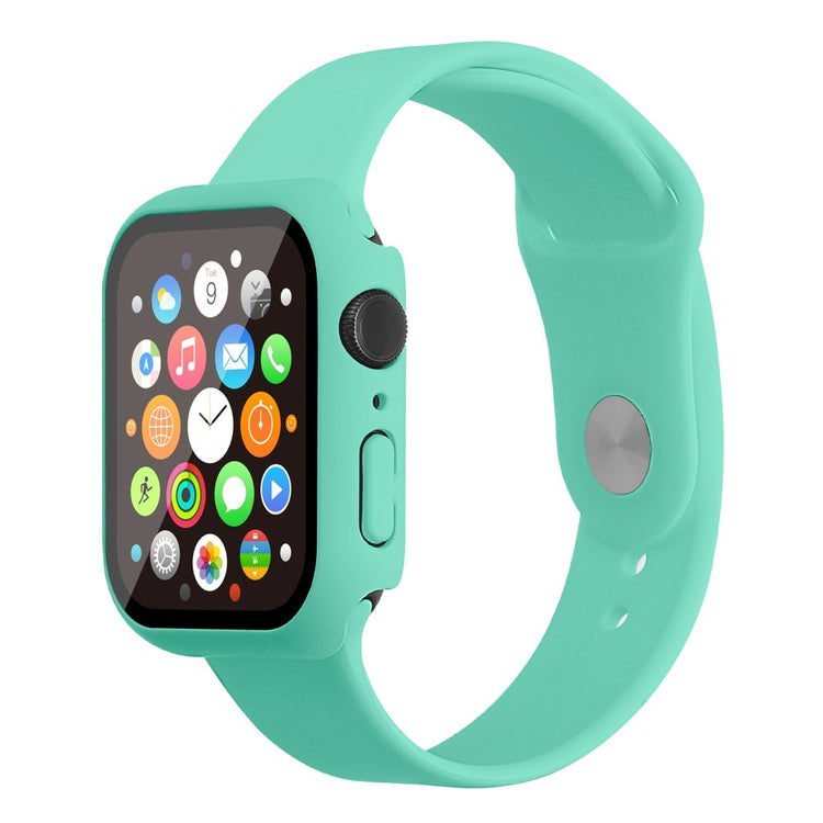 Apple Watch Series 7 45mm Silikone Rem med Cover og Hærdet Glas - Grøn#serie_11