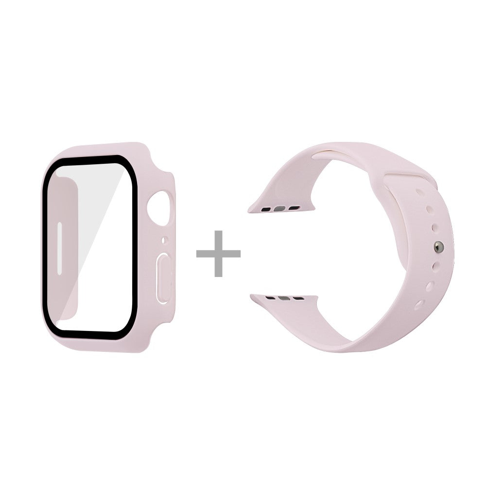 Apple Watch Series 7 45mm Silikone Rem med Cover og Hærdet Glas - Lilla#serie_19