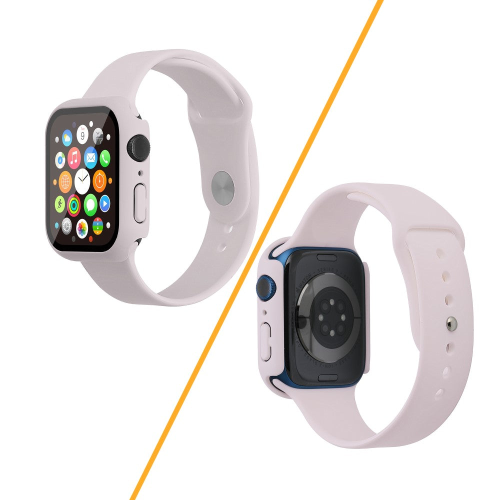 Apple Watch Series 7 45mm Silikone Rem med Cover og Hærdet Glas - Lilla#serie_19