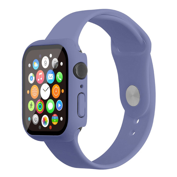 Apple Watch Series 7 45mm Silikone Rem med Cover og Hærdet Glas - Lilla#serie_9