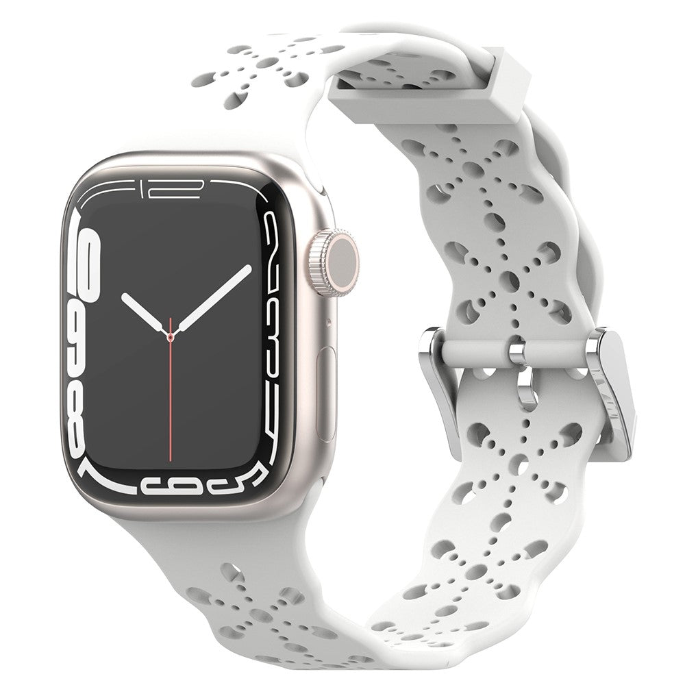 Vildt fed Apple Watch Series 7 45mm Silikone Urrem - Hvid#serie_3