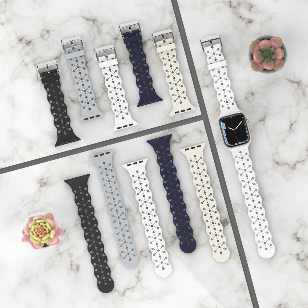 Vildt fed Apple Watch Series 7 45mm Silikone Urrem - Sort#serie_5