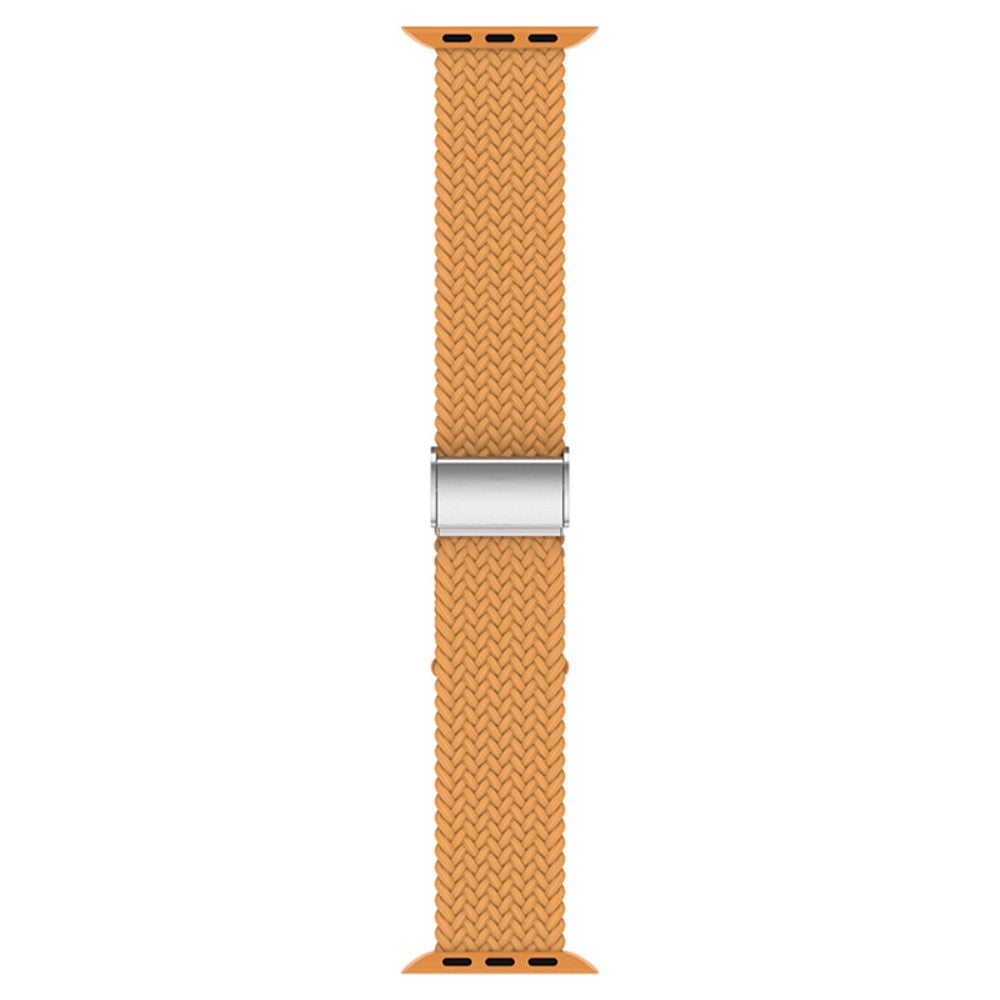 Rigtigt hårdfør Apple Watch Series 7 45mm Stof Urrem - Gul#serie_13