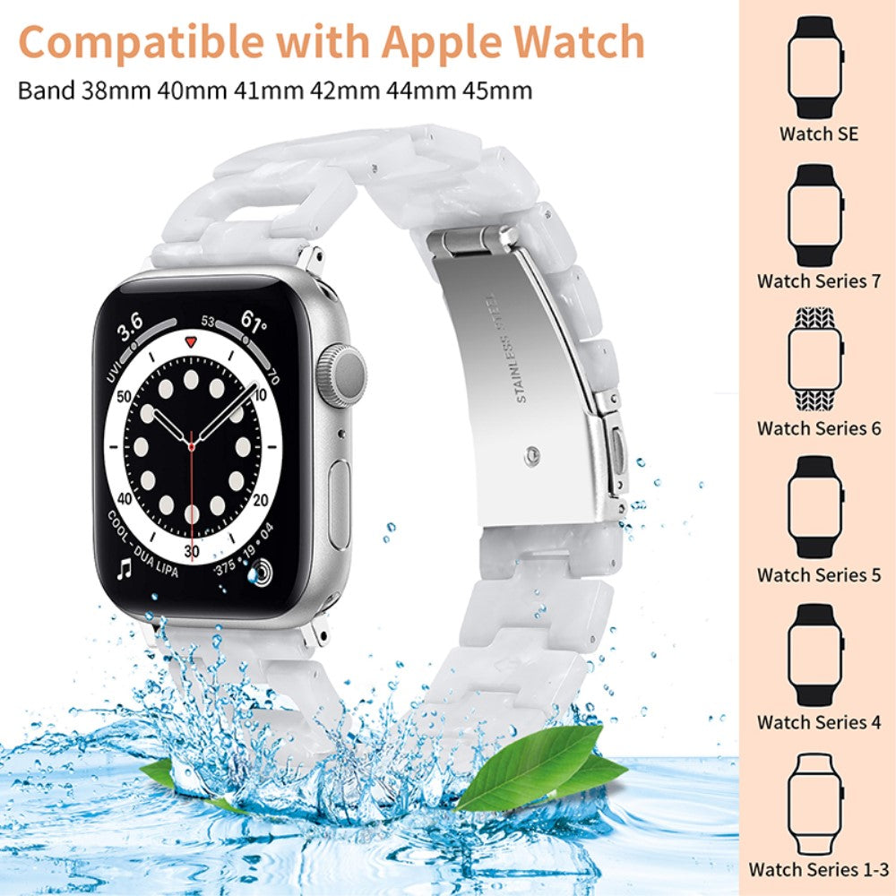 Elegant Apple Watch Series 7 45mm  Urrem - Hvid#serie_9