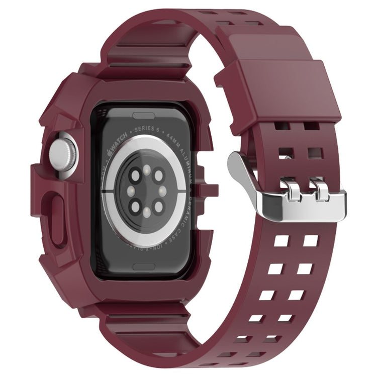 Super nydelig Apple Watch Series 7 45mm Silikone Urrem - Rød#serie_2