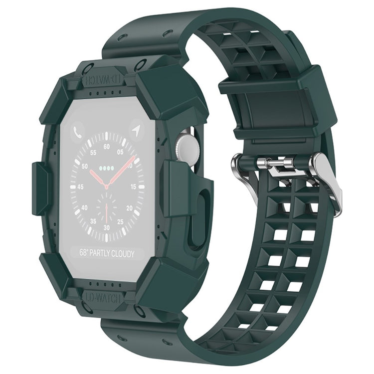 Super kønt Apple Watch Series 7 45mm Silikone Rem - Grøn#serie_6