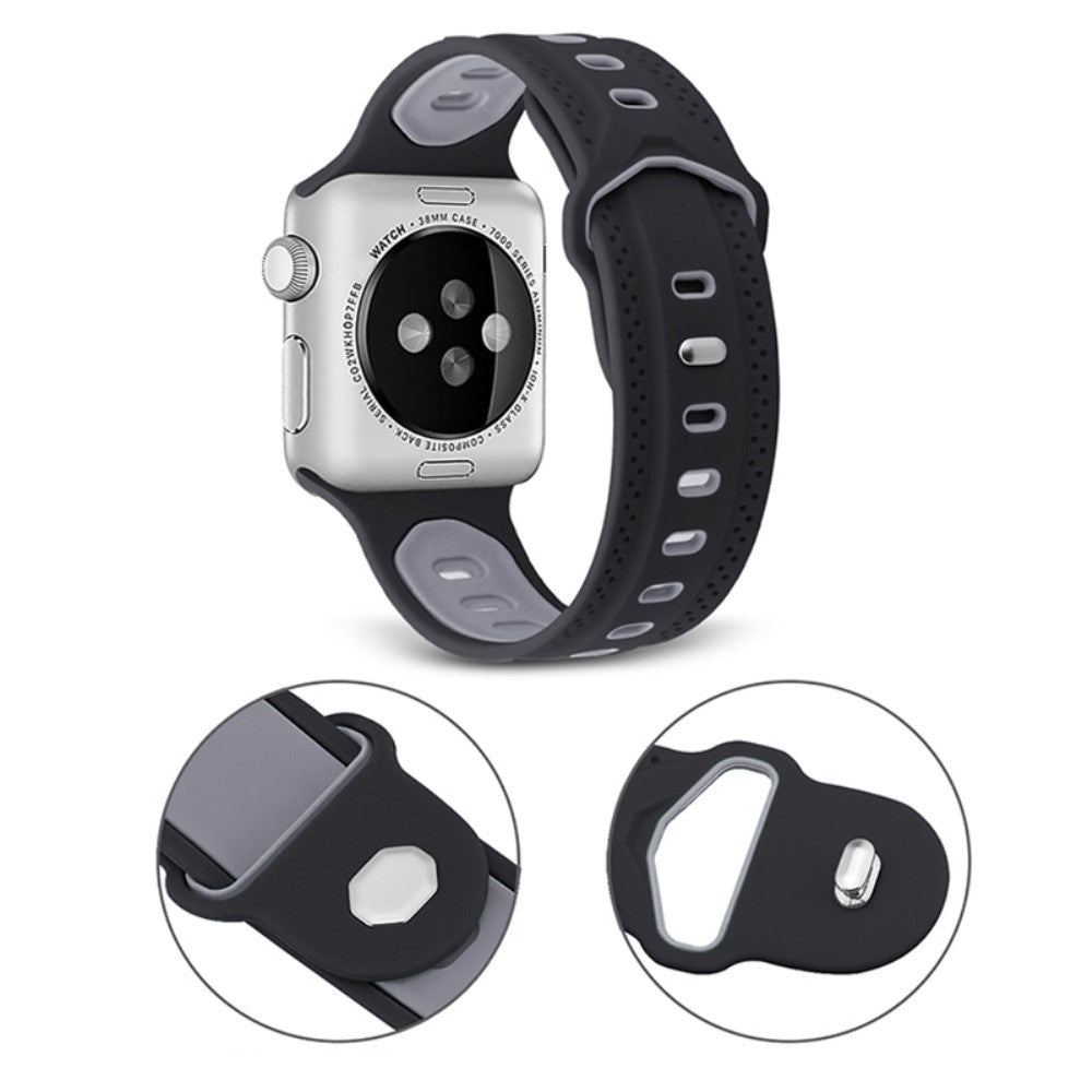 Elegant Apple Watch Series 7 45mm Silikone Urrem - Sølv#serie_5