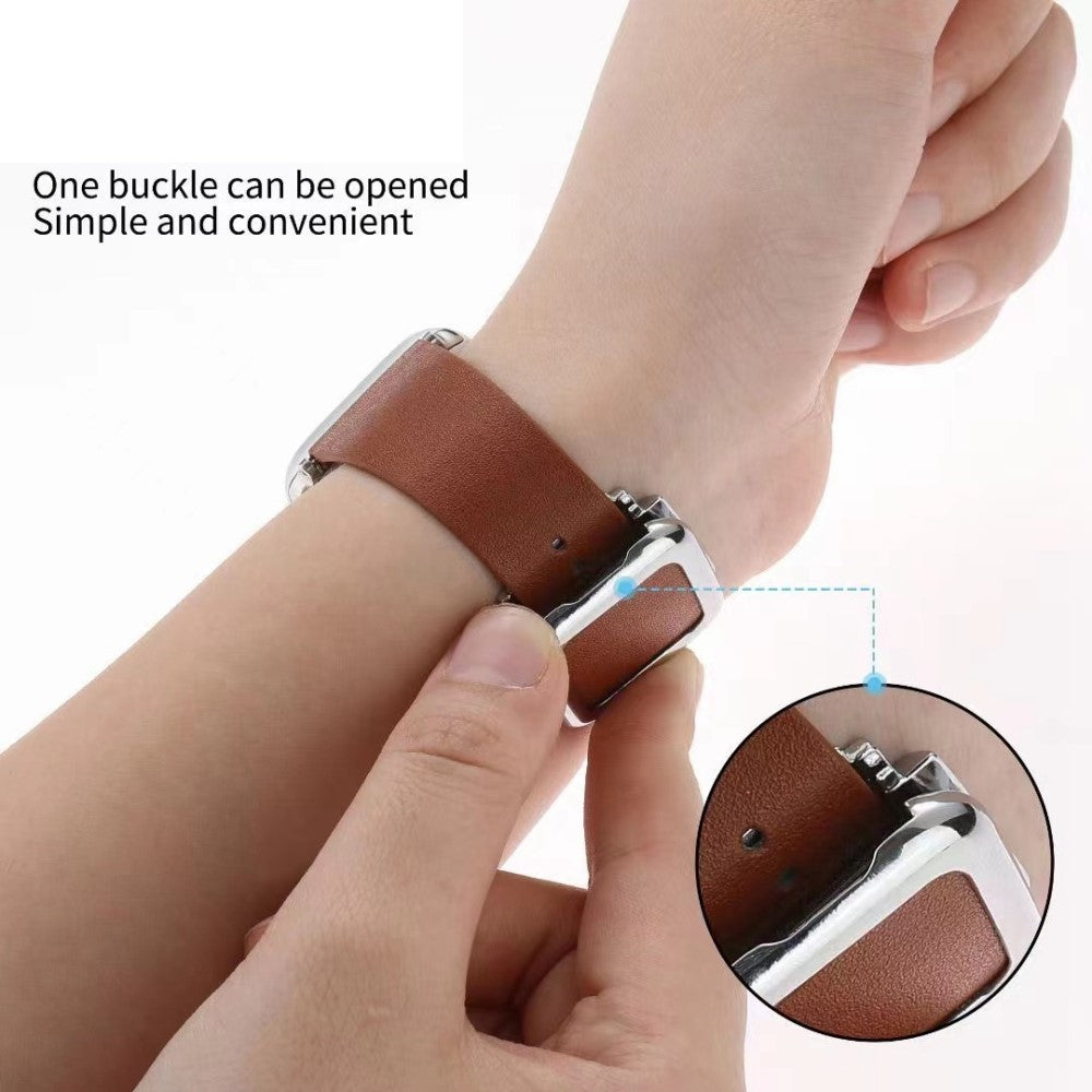 Meget hårdfør Universal Apple Ægte læder Urrem - Brun#serie_10
