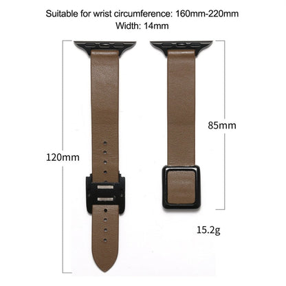 Meget hårdfør Universal Apple Ægte læder Urrem - Brun#serie_8
