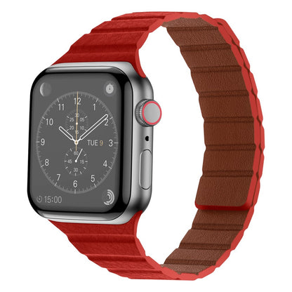 Pænt Universal Apple Ægte læder Urrem - Rød#serie_6
