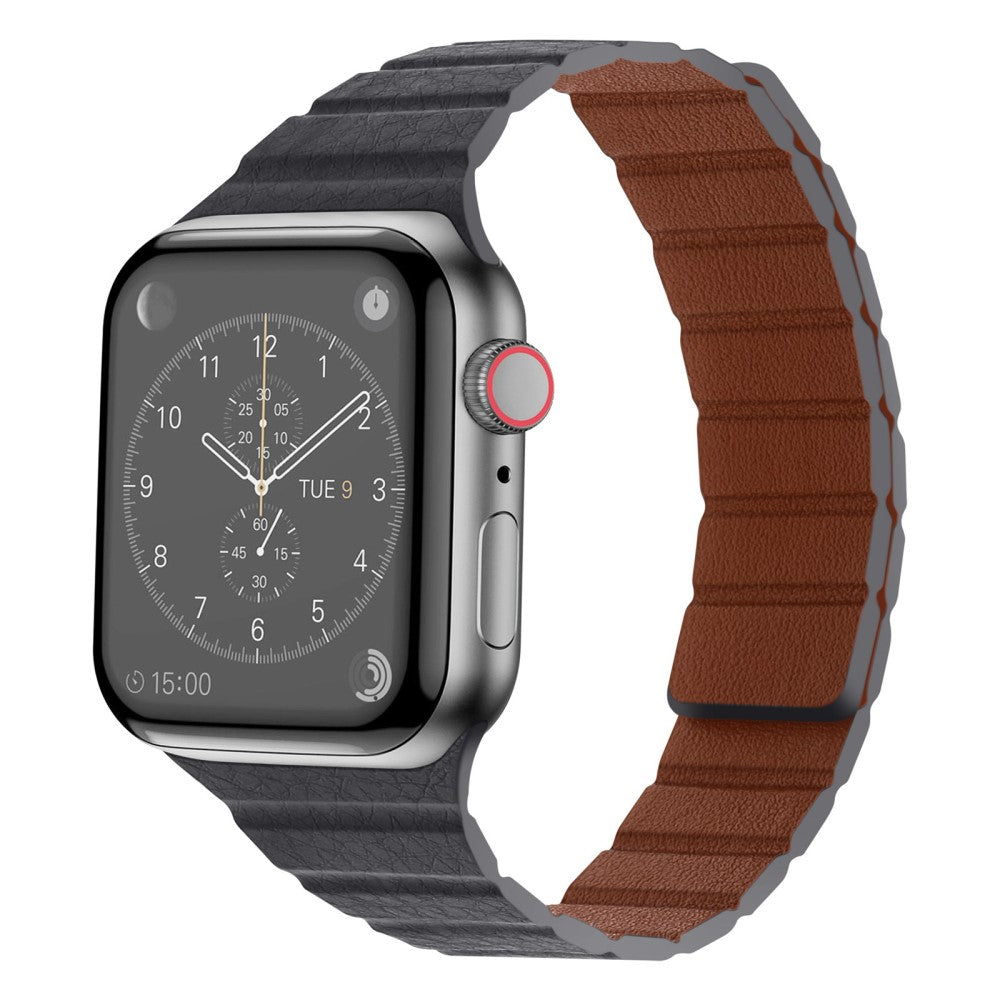 Pænt Universal Apple Ægte læder Urrem - Sølv#serie_8