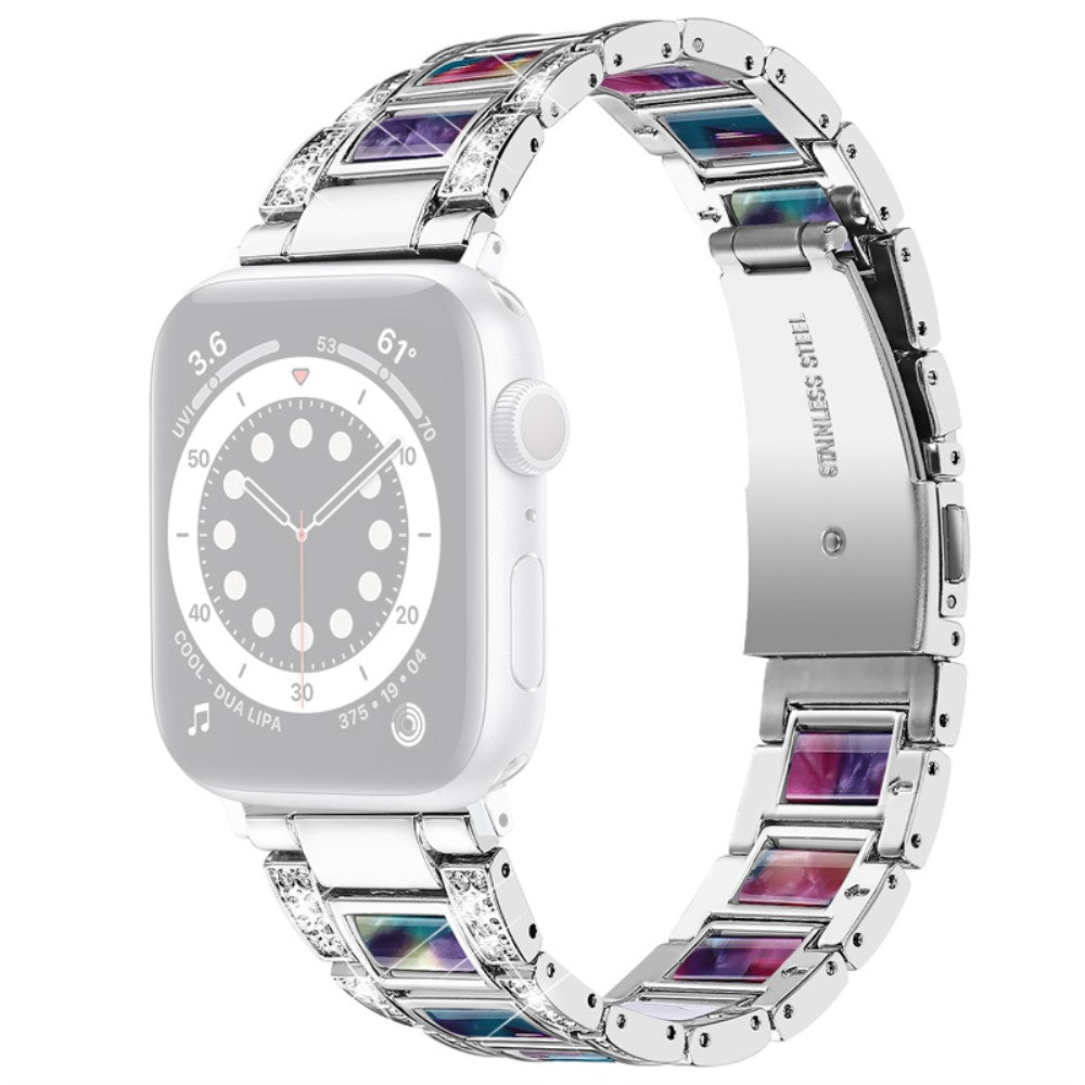 Helt vildt godt Universal Apple Metal og  Rhinsten Urrem - Flerfarvet#serie_9