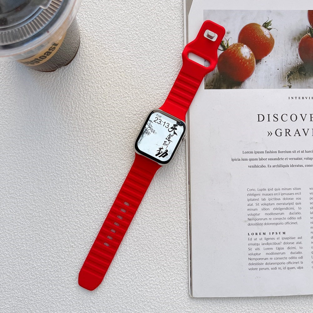 Vildt holdbart Universal Apple Silikone Urrem - Rød#serie_5