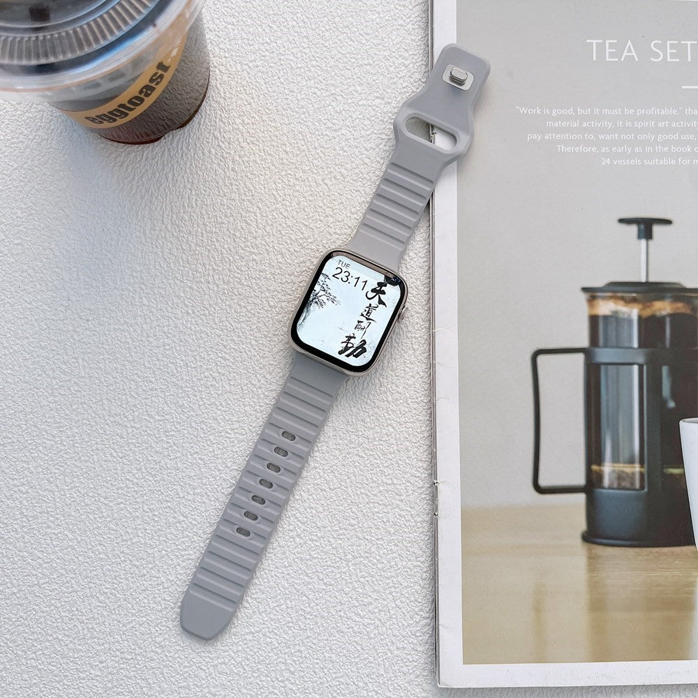 Vildt holdbart Universal Apple Silikone Urrem - Sølv#serie_7