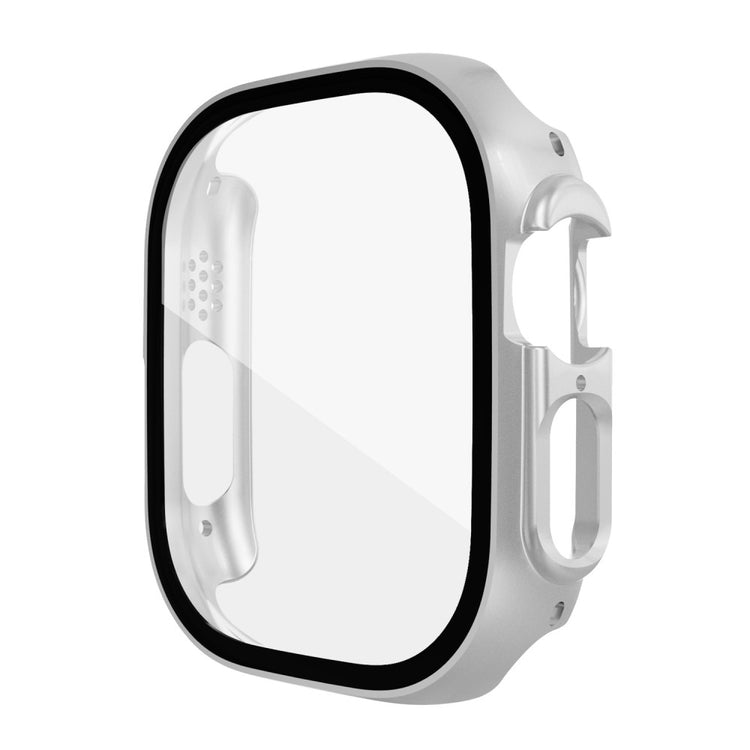 Mega Flot Apple Watch Ultra Cover med Skærmbeskytter i Plastik og Hærdet Glas - Sølv#serie_7