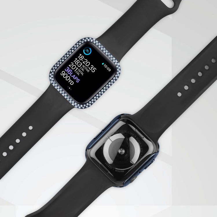 Godt Apple Watch Ultra Cover med Skærmbeskytter i Plastik og Hærdet Glas - Blå#serie_8