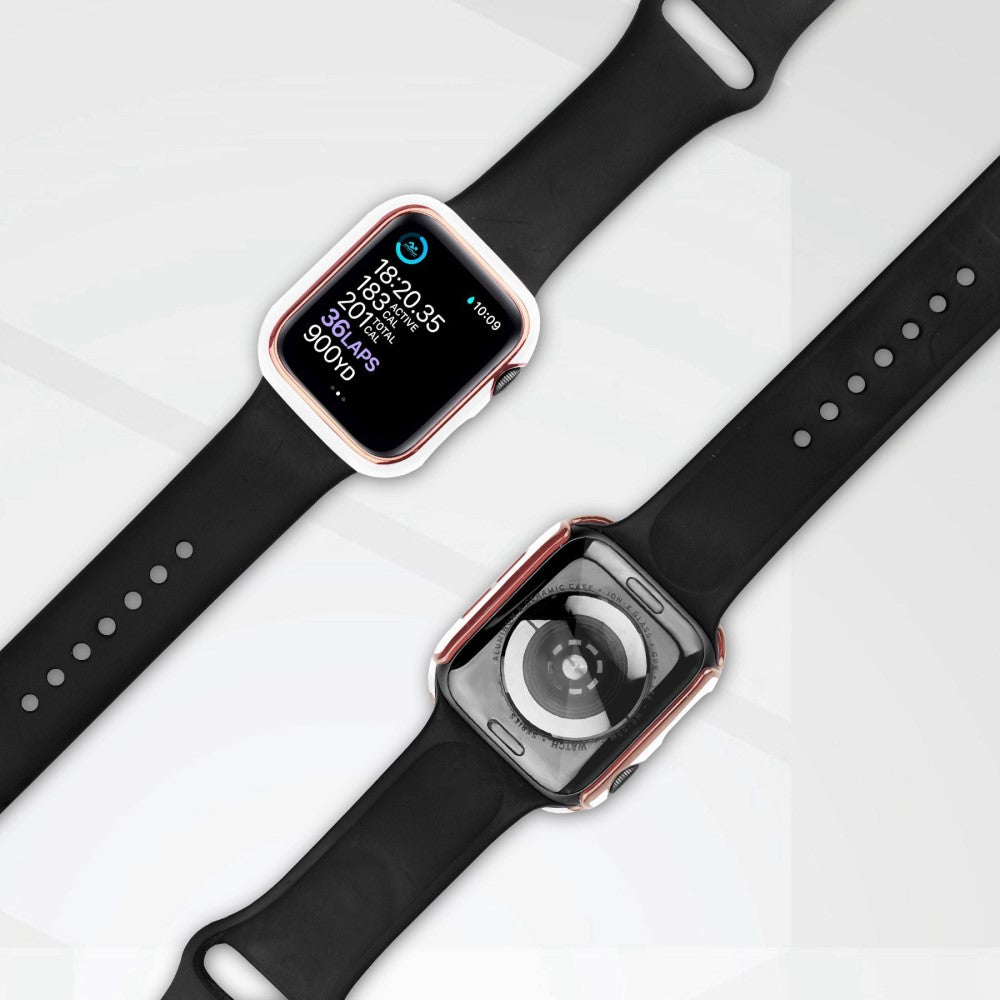 Apple Watch Ultra Plastik Cover med Cover og Hærdet Glas - Hvid#serie_4