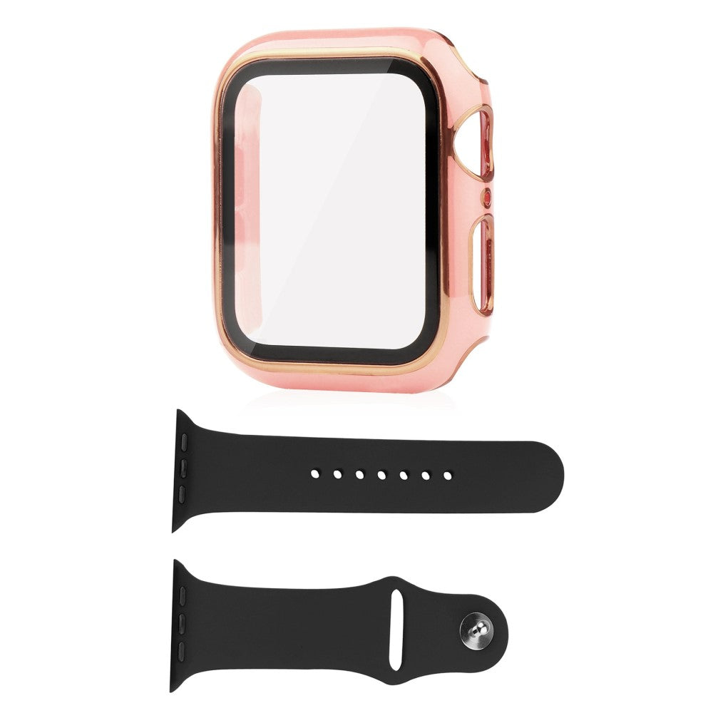 Apple Watch Ultra Plastik Cover med Cover og Hærdet Glas - Pink#serie_5