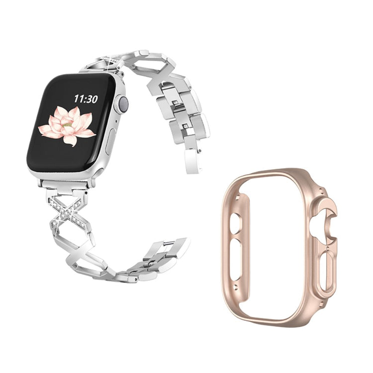 Apple Watch Ultra Metal Rem med Cover - Sølv#serie_5