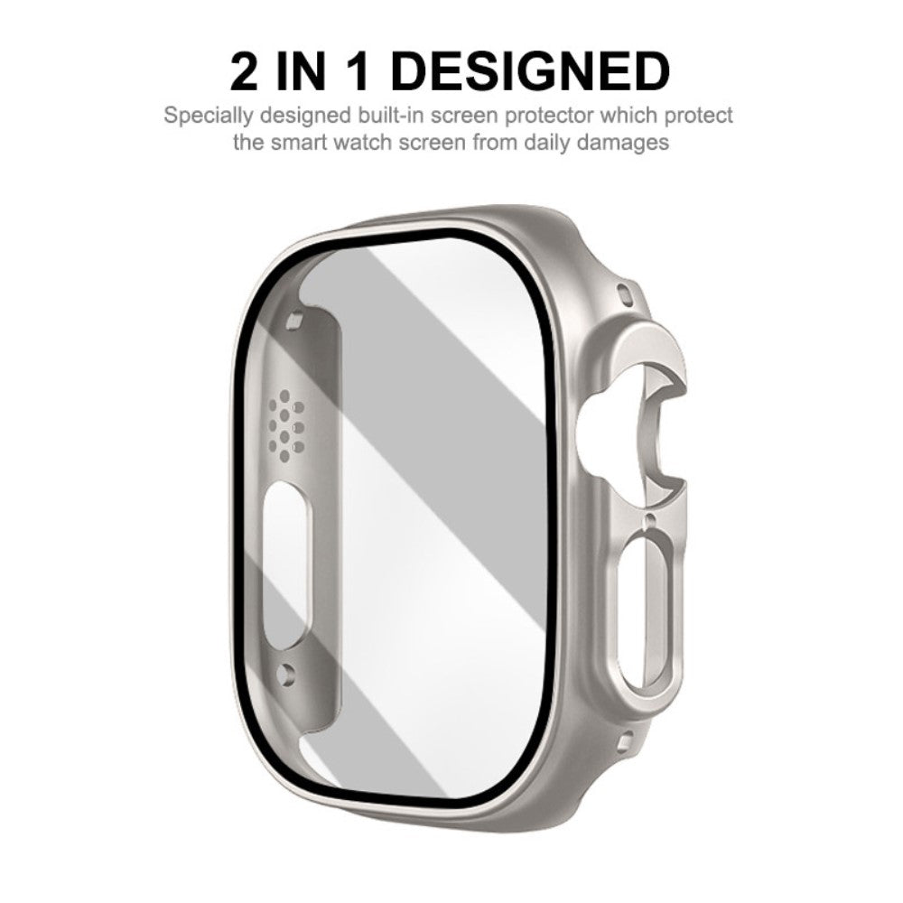 Mega Fed Apple Watch Ultra Cover med Skærmbeskytter i Plastik og Hærdet Glas - Grøn#serie_7