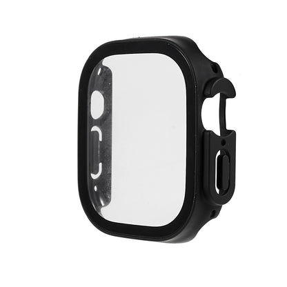 Super Fint Apple Watch Ultra Cover med Skærmbeskytter i Plastik og Hærdet Glas - Sort#serie_1