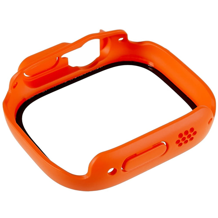 Vildt Fed Apple Watch Ultra Cover med Skærmbeskytter i Plastik og Hærdet Glas - Orange#serie_3