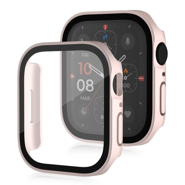 Mega Flot Apple Watch Series 8 (41mm) / Apple Watch Series 7 41mm Cover med Skærmbeskytter i Plastik og Hærdet Glas - Pink#serie_3