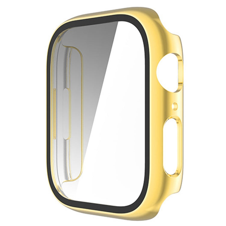 Rigtigt Fint Apple Watch Series 8 (45mm) / Apple Watch Series 7 45mm Cover med Skærmbeskytter i Plastik og Hærdet Glas - Guld#serie_2