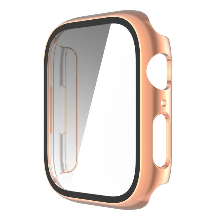 Rigtigt Fint Apple Watch Series 8 (45mm) / Apple Watch Series 7 45mm Cover med Skærmbeskytter i Plastik og Hærdet Glas - Pink#serie_6