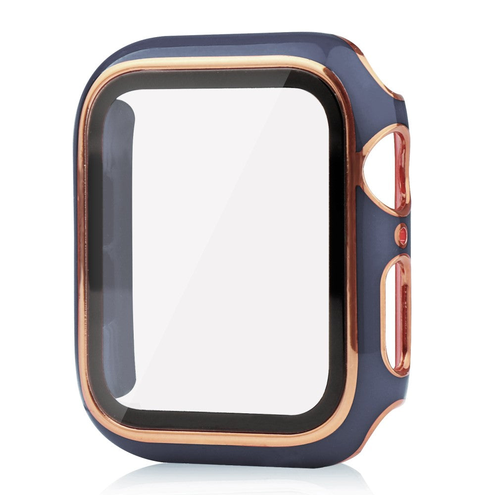 Meget Fint Apple Watch Series 8 (45mm) / Apple Watch Series 7 45mm Cover med Skærmbeskytter i Plastik og Hærdet Glas - Blå#serie_9